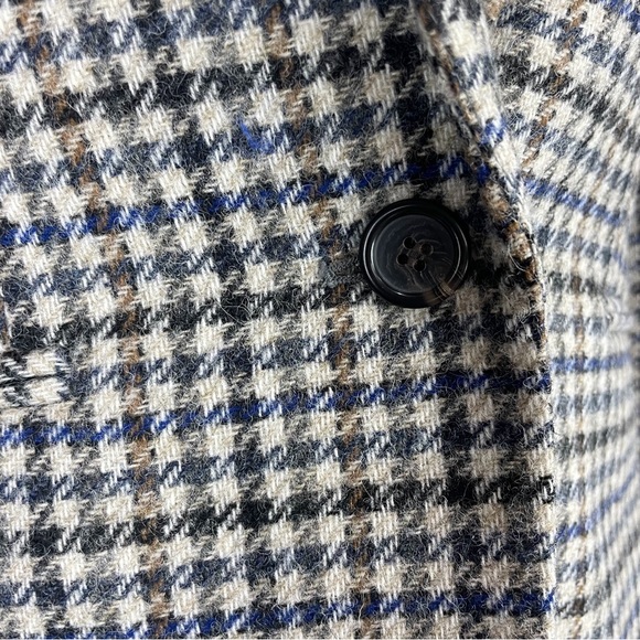 J CREW Blazer Jacket Wool Plaid Houndstooth Navy/Brown/Grey/Multi Size 2 - Picture 7 of 12